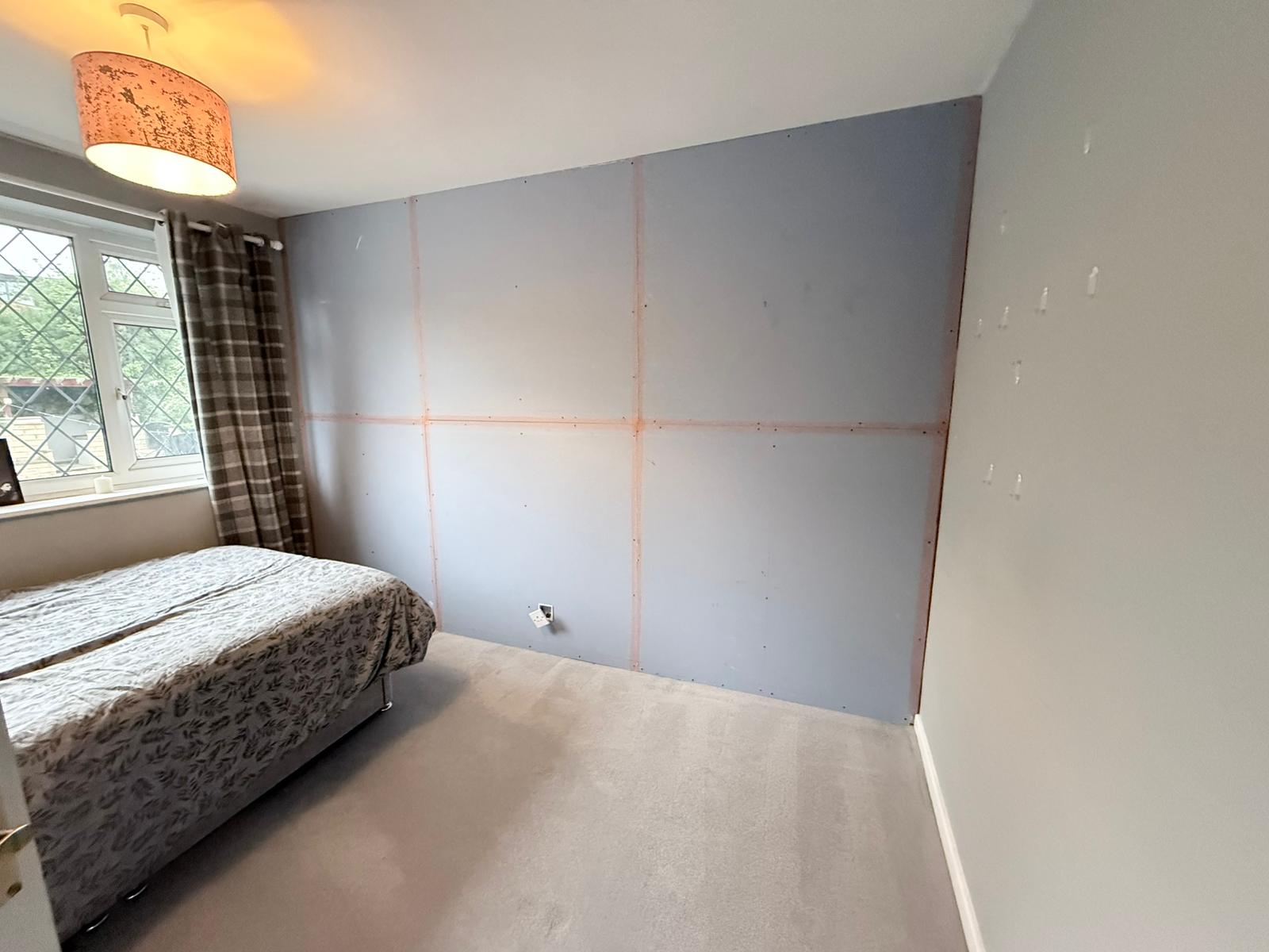 Completed soundproof wall in second bedroom on Styebank Lane, Rothwell LS26